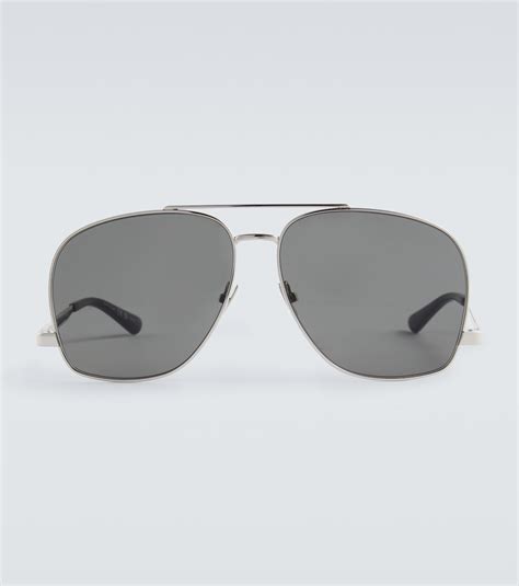 ysl sl 653 leon|SL 653 Leon aviator sunglasses in grey .